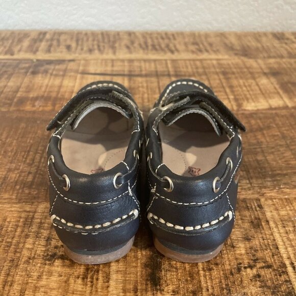 marine wag kids shoes loafers Size 23 US 7 Blue  Leather Hook Loop Dress - Picture 8 of 10